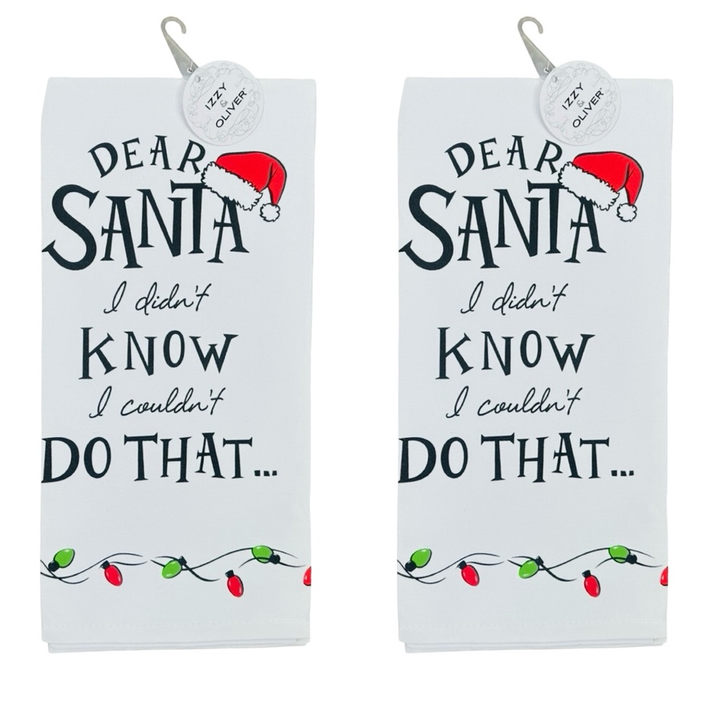 Izzy & Oliver Dear Santa I Didn’t Know I Couldn’t Do That Tea Towel - Set of 2